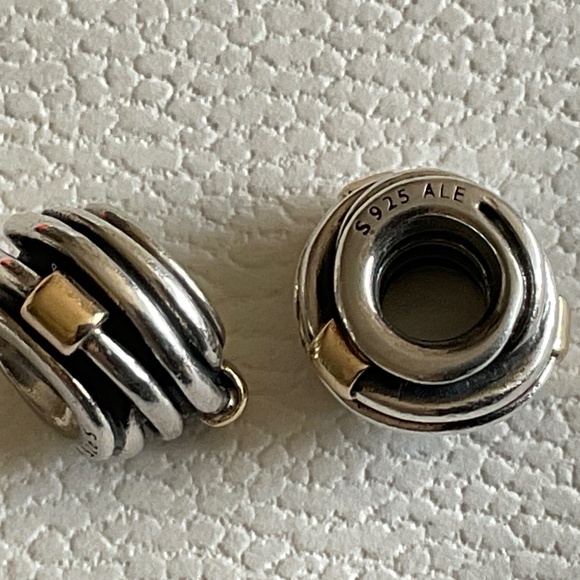 Pandora Silver and Gold Charm Bracelet Beads - Picture 4 of 4